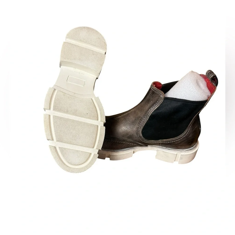 Bed Stu Randi Chelsea Leather In Graphic Rustic White Lug Sole Size 6.5‎